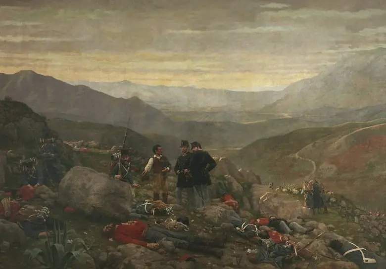 The death of Pilade Bronzetti at Castel Morrone, by Luigi Toro