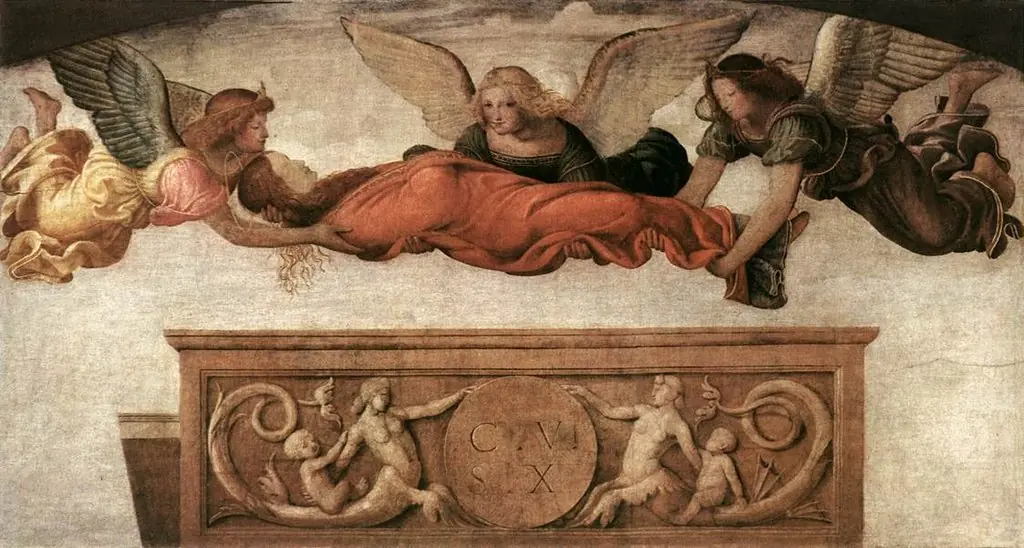 St Catherine Carried to her Tomb by Angels, by Luini Bernardino