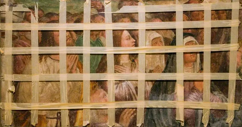 The Virgin, Apostles and Saints, by Luini Bernardino