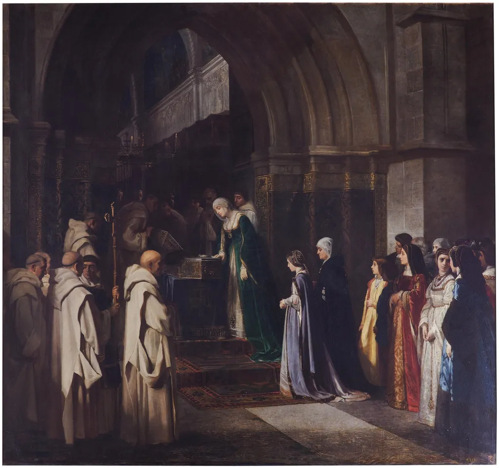 Doña Isabel la Católica en la cartuja de Miraflores, by Luis Álvarez Catalá, oil, 1866