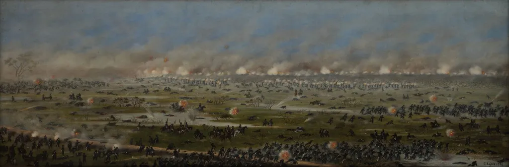 Asalto a la segunda columna brasileña a Curupaytí, by Luis Candido Lopez, oil, 1898