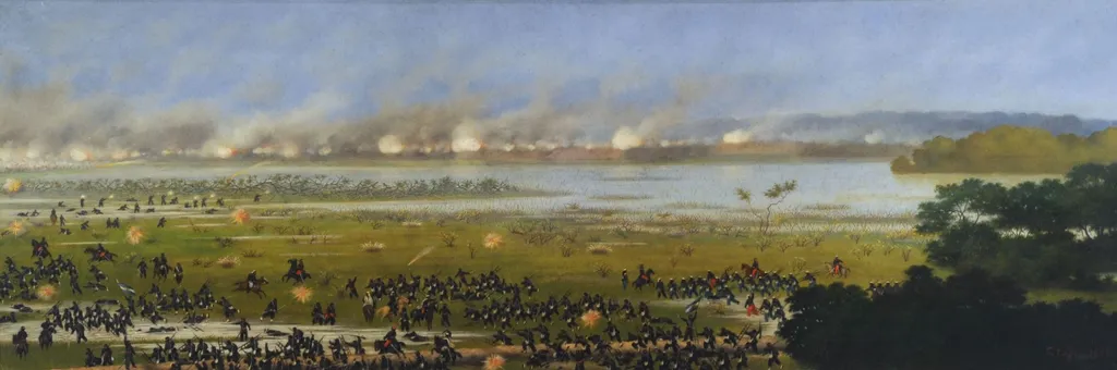 Assault on the 4th column Argentina at the Battle of Curupaity, by Luis Candido Lopez, oil, 1900