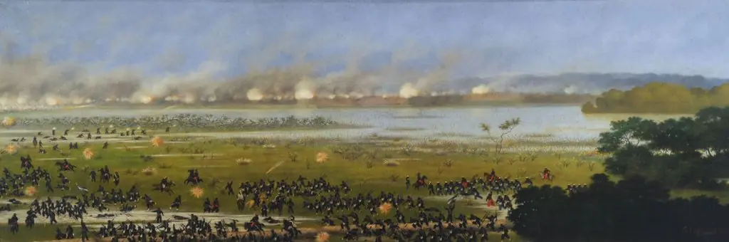 Assault on the 4th column Argentina at the Battle of Curupaity, by Luis Candido Lopez