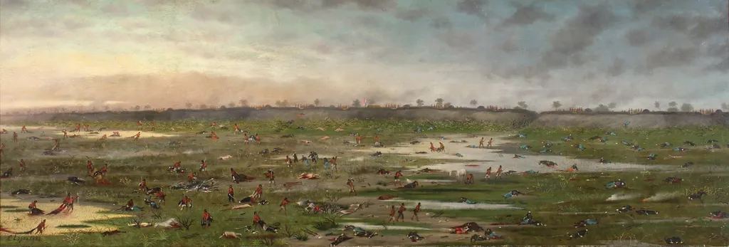 Después de la Batalla de Curupaytí, by Luis Candido Lopez, oil, 1897