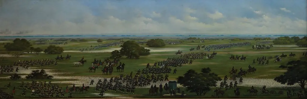Marcha del Ejército Argentino a tomar posiciones para el ataque a Curupaytí el 22/09/1866, by Luis Candido Lopez
