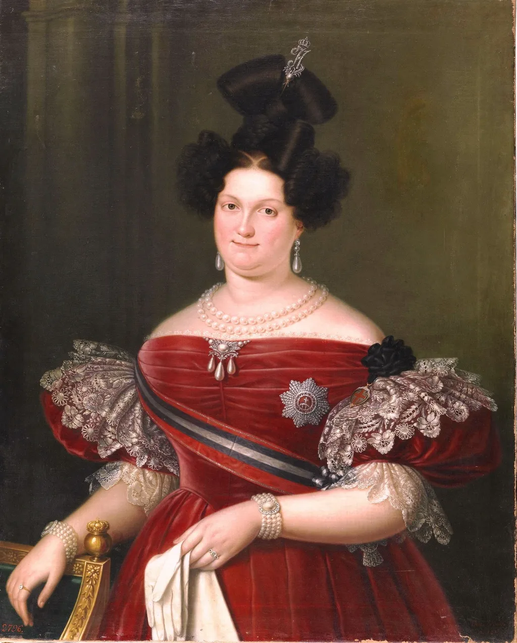 María Cristina de Borbón, by Luis de la Cruz, oil, 1833