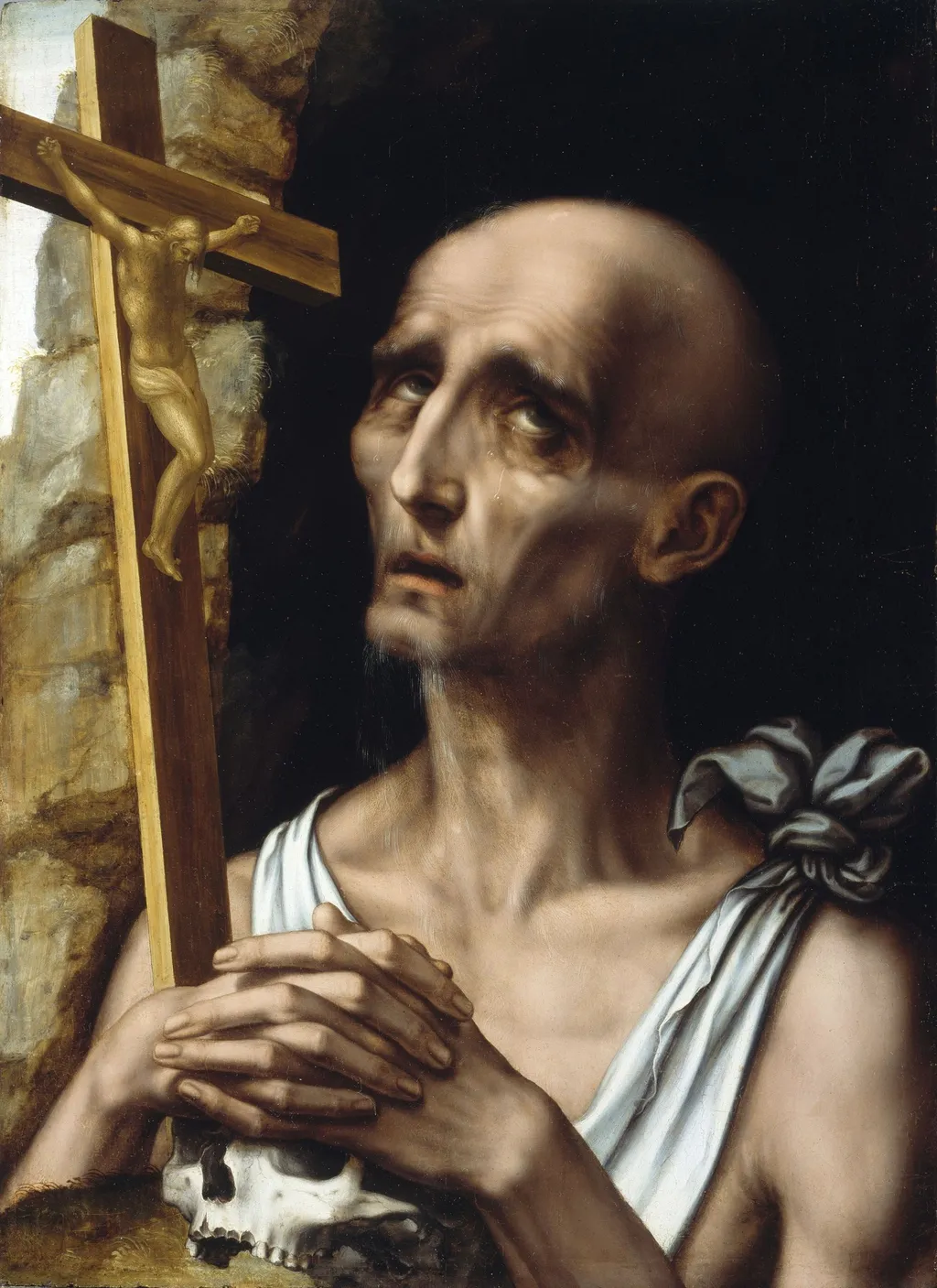 Saint Jerome in the Wilderness, by Luis de Morales, oil, 1570