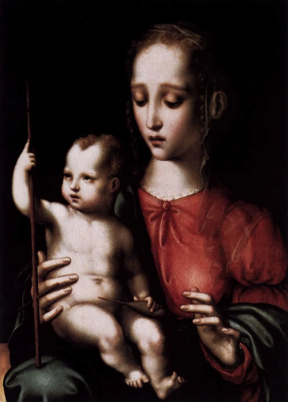 Virgin and Child with a Spindle, by Luis de Morales, paint, 1567