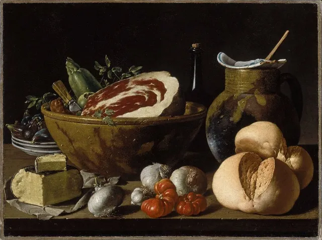 Still Life with Bread, Ham, Cheese, and Vegetables.Museum of Fine Art Boston
