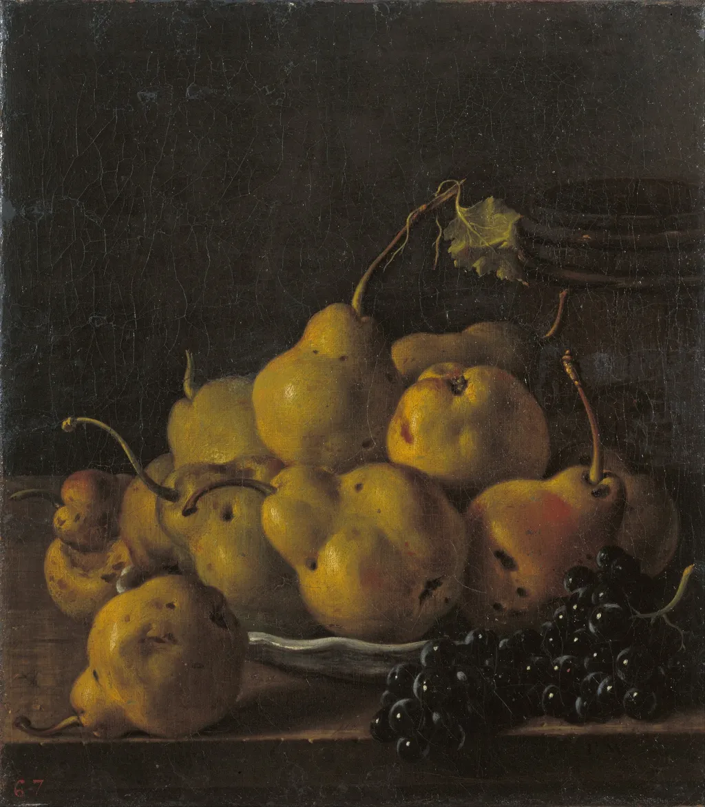 Still Life with Pears and Grapes, by Luis Egidio Meléndez, oil, 1771