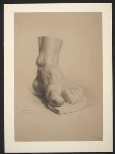 Study of a plaster cast of the foot of the Farnese Hercules, by Luke Fildes