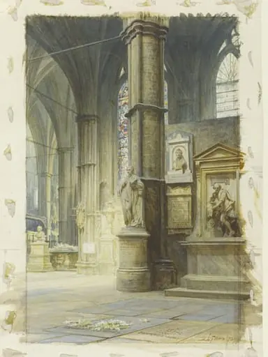 The grave of Charles Dickens, Poets' Corner, Westminster Abbey, by Luke Fildes