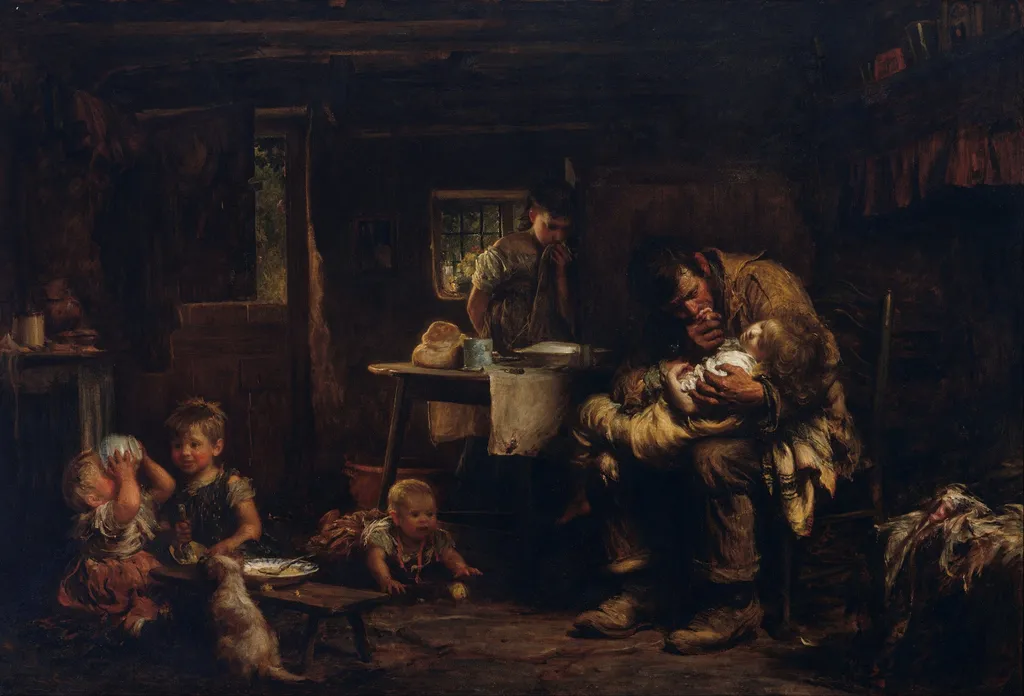 The widower, by Luke Fildes, oil, 1875
