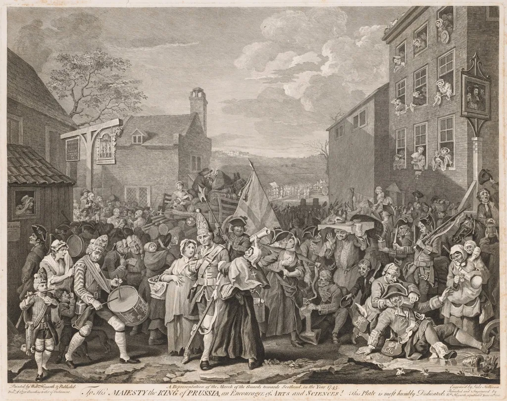 March to Finchley in the Year 1746 (After Hogarth), by Luke Sullivan, 1750