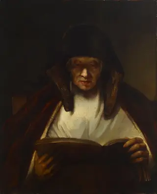 Lukeva nainen, by Rembrandt van Rijn