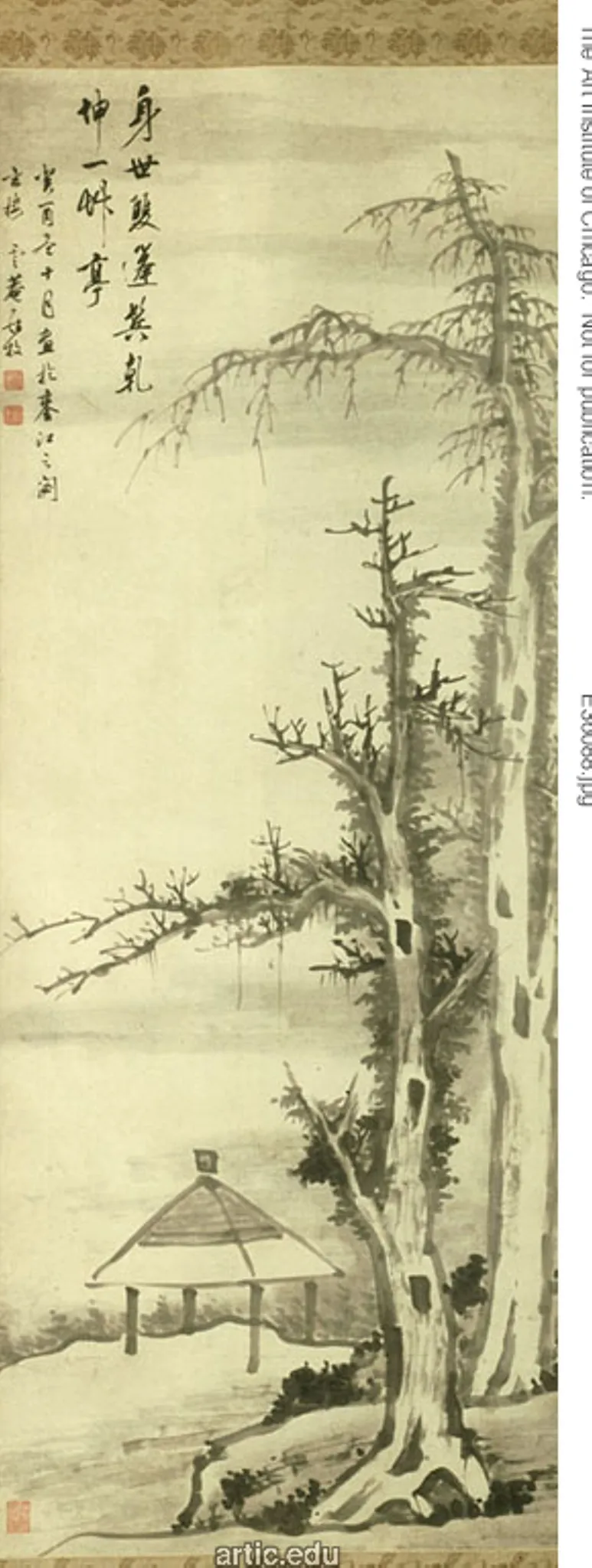 A Thatched Pavilion at the Foot of Two Old Cedar Trees, by Luo Mu, unspecified, 1697