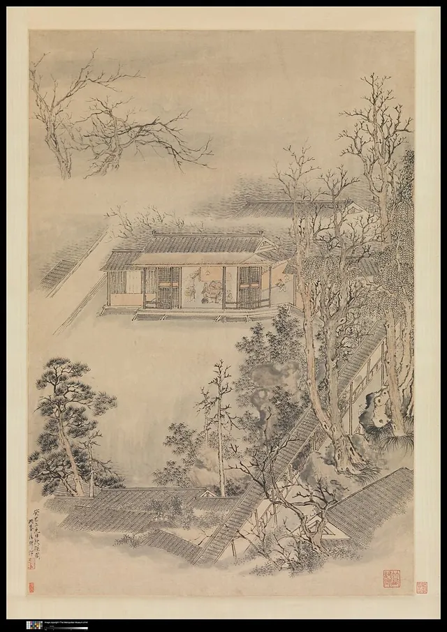 清　羅聘　篠園飲酒圖　軸|Drinking in the Bamboo Garden on the Lantern Festival