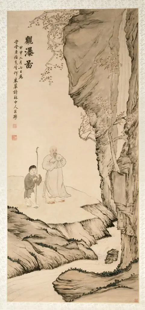 Scholar Watching the Waterfall, by Luo Ping