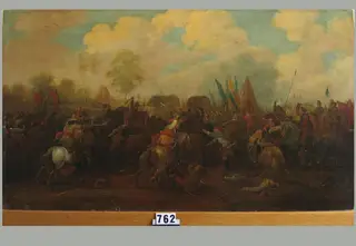 Luptă de cavalerie lângă o capelă. Pandant: Luptă de cavalerie lângă un oraș