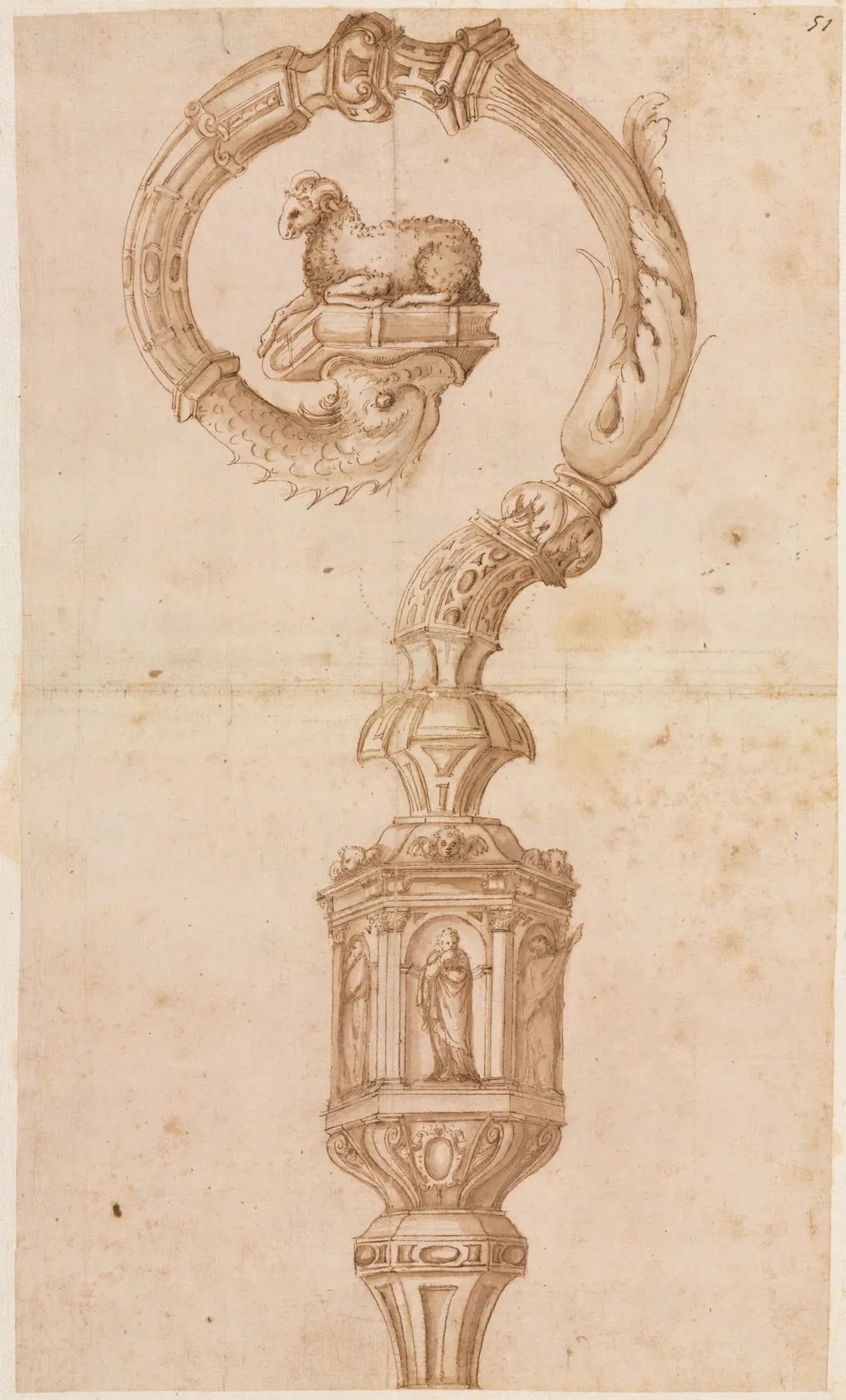 Design for a Crozier, by Luzio Romano, 1504