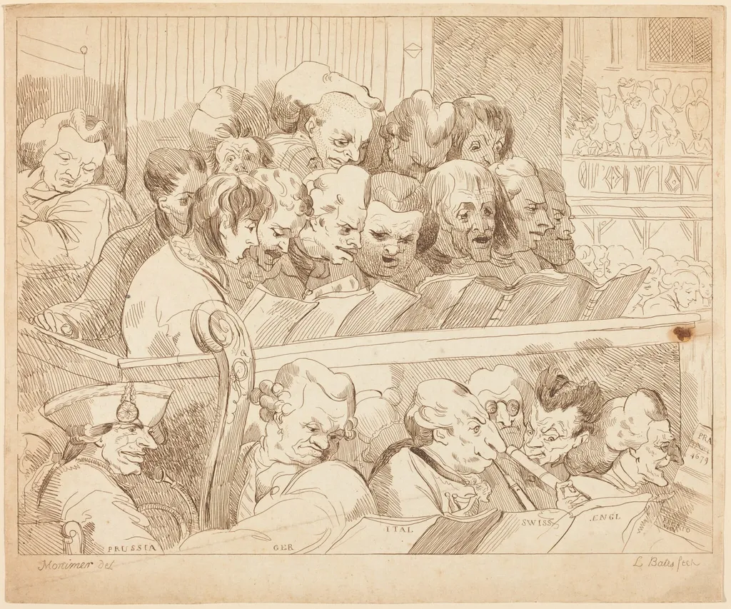 A Choral Band, by Lydia Bates, ink, 1784