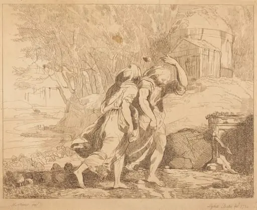 Two Fleeing Figures, by Lydia Bates