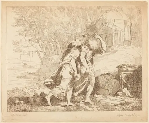 Two Fleeing Figures (Atlanta and Hippomenes?), by Lydia Bates