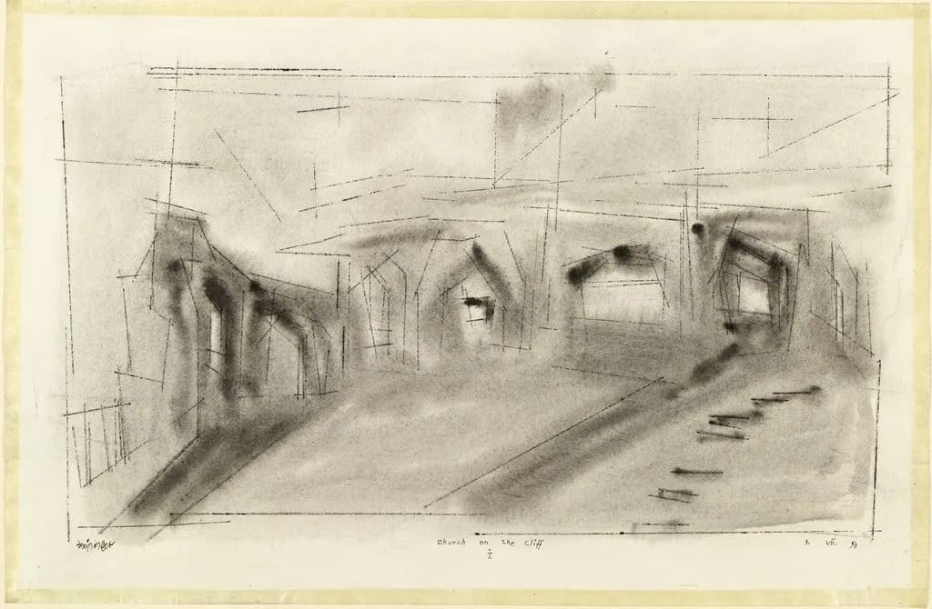Untitled, by Lyonel Feininger, watercolor, 1953