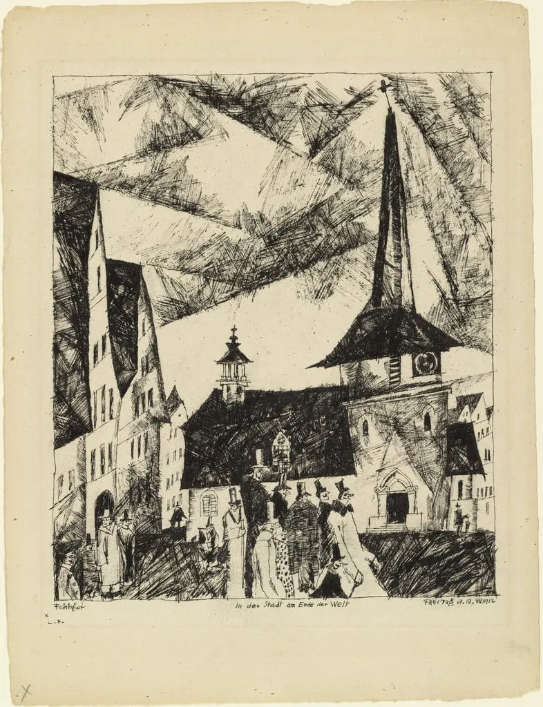 Untitled, by Lyonel Feininger, charcoal, 1912