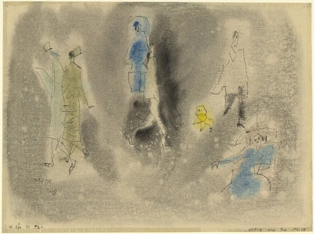 Untitled, by Lyonel Feininger, watercolor, 1945