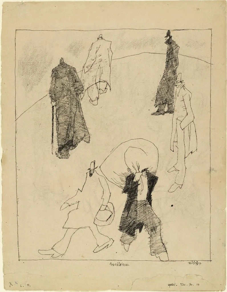 Untitled, by Lyonel Feininger, charcoal, 1910
