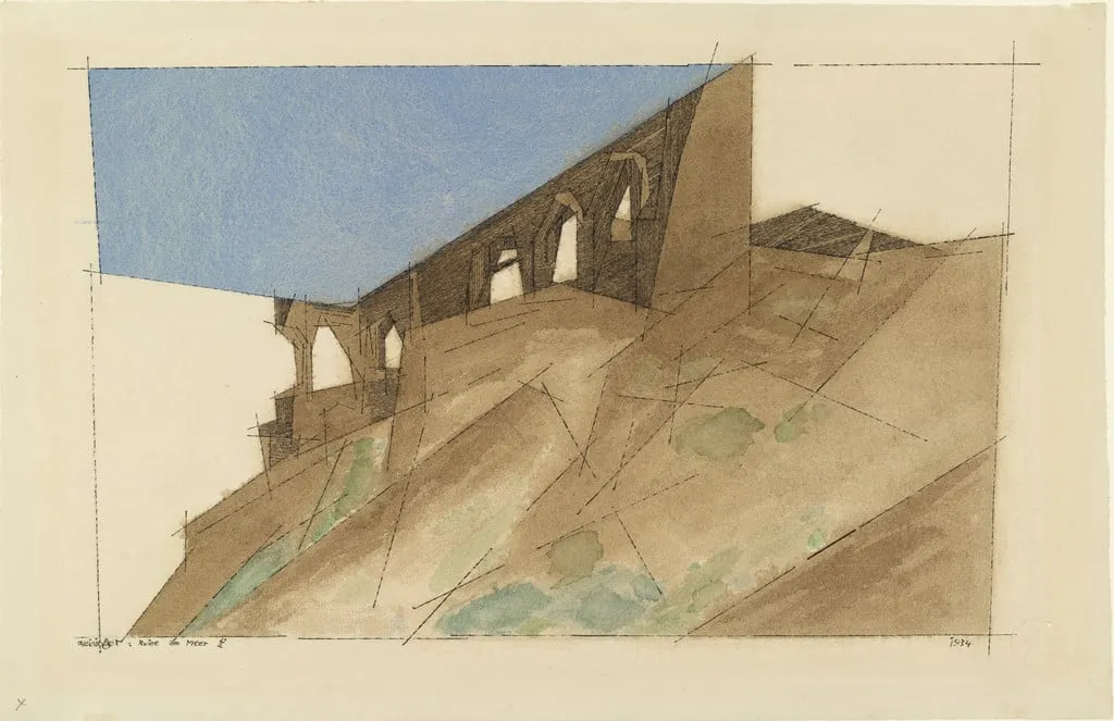 Untitled, by Lyonel Feininger, watercolor, 1934