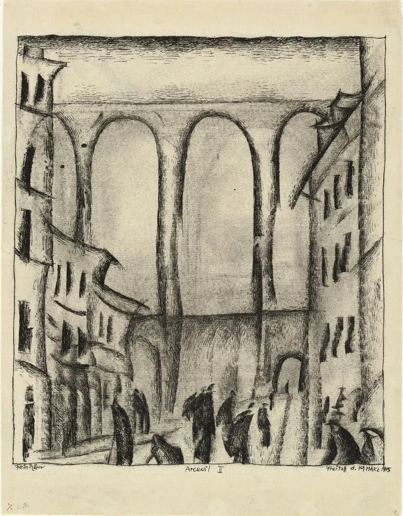 Untitled, by Lyonel Feininger, charcoal, 1915