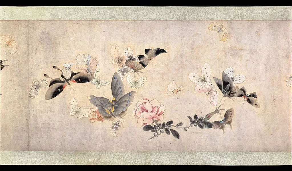 清 佚名 傳馬荃 花蝶圖 卷|Flowers and Butterflies, by Ma Quan, ink