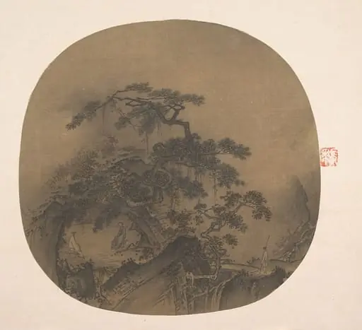 南宋 佚名 洞天論道圖 團扇|Conversation in a cave, by Ma Yuan|Unidentified