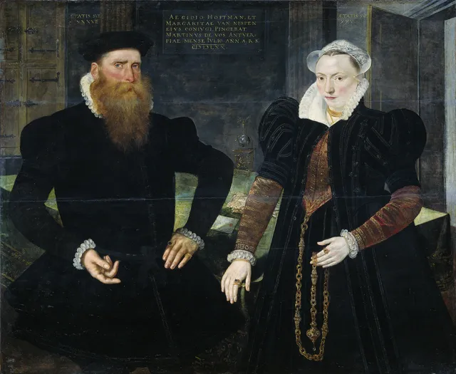 Portrait of Gillis Hooftman (1521-81). Shipowner, and his wife Margaretha van Nispen (b 1545)