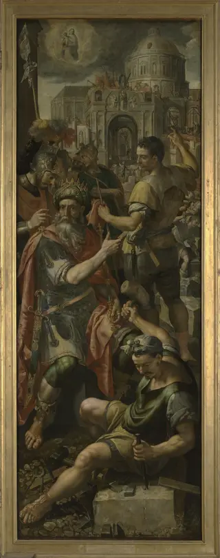 The Emperor Constantine erecting a church dedicated to Saint George, by Maarten de Vos