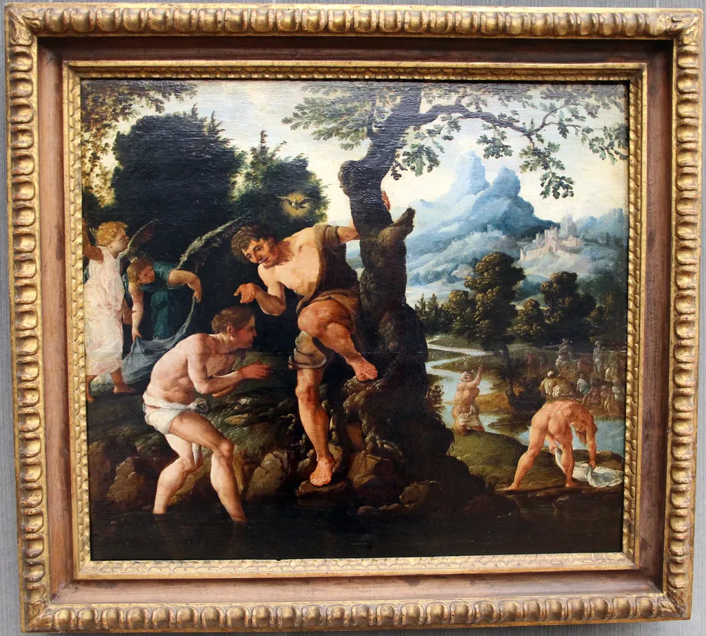 Baptism of Christ, by Maarten van Heemskerck, paint, 1532