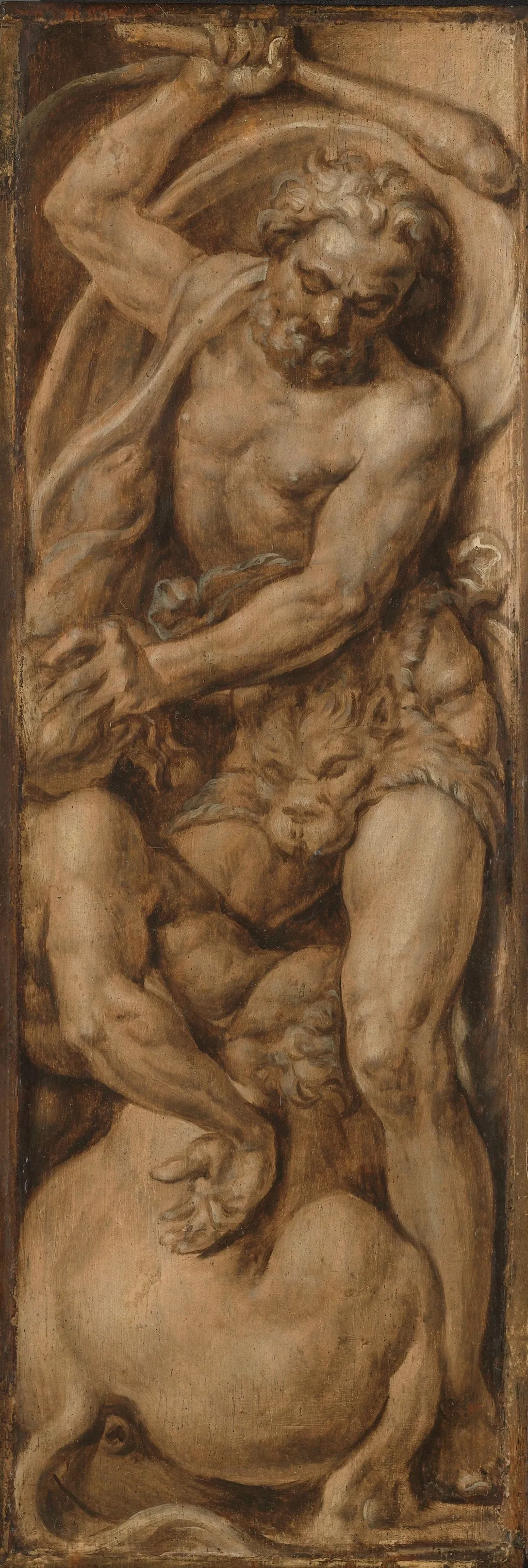 Hercules destroying the centaur Nessus, by Maarten van Heemskerck, oil, 1550