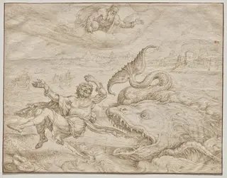 Jonah Cast Out by the Whale onto the Shore of Nineveh