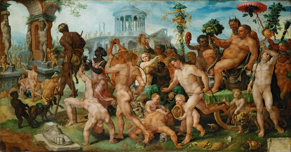 The Triumphal Procession of Bacchus, by Maarten van Heemskerck, wood, 1536