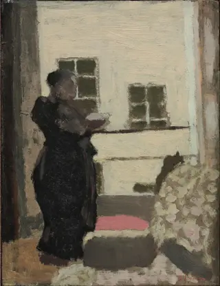 Madame Vuillard Standing, Reading by a Window