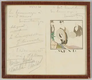 Menu dédicacé, by Madeleine & Madeleine, 1920