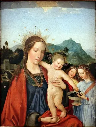 Madonna and child and angel