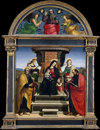 Madonna and Child Enthroned with Saints, by Raphael