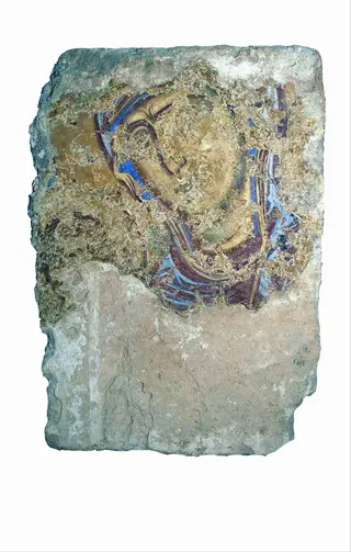 Madonna and child, fragment of a wall painting