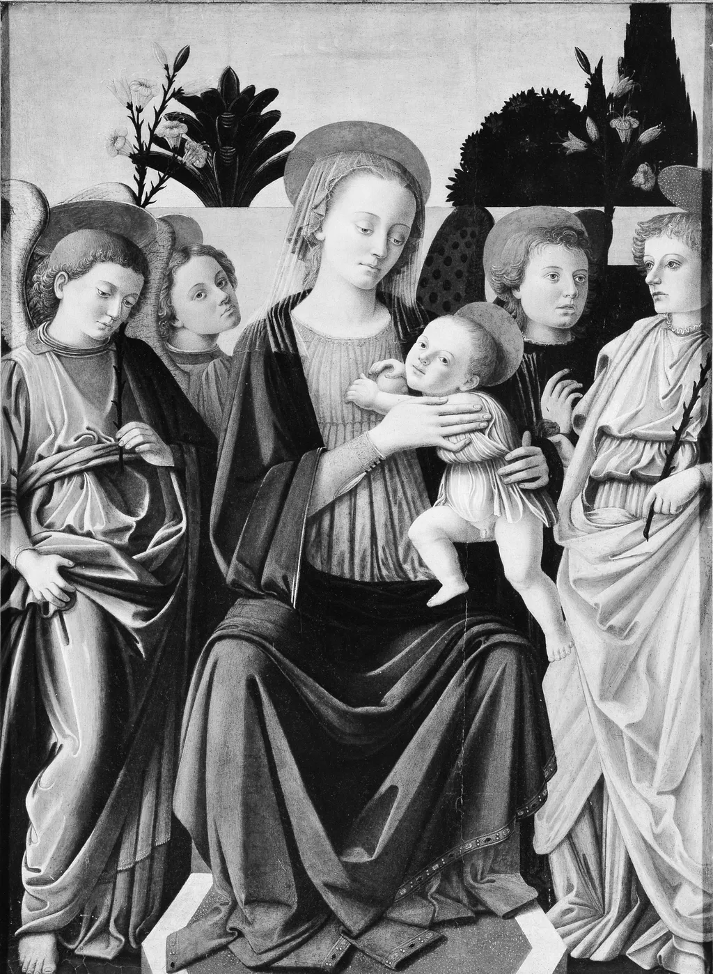 Madonna and Child with Angels, oil, 1500