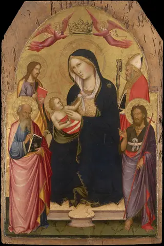 Madonna and Child with SS. John the Evangelist,John the Baptist, James of Compostela and Nicholas of Bari