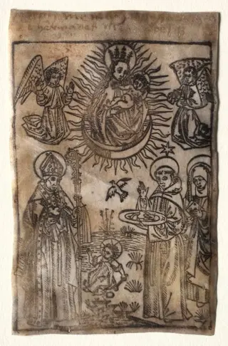 Madonna and Child with Three Members of the St. Augustine Order:  Saints Augustine, Nicholas and Clara