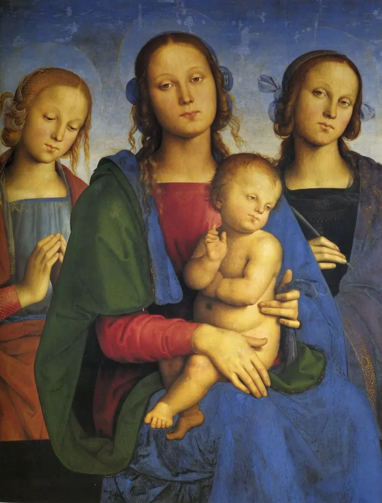 Madonna with child and two female saints